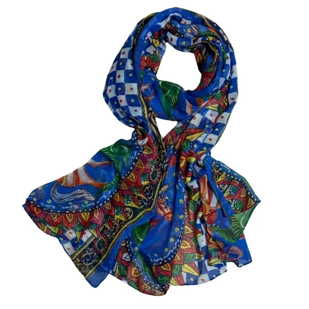 Antica Sartoria by Giacomo Cinque Sicilian Knight Foulard Scarf NWT